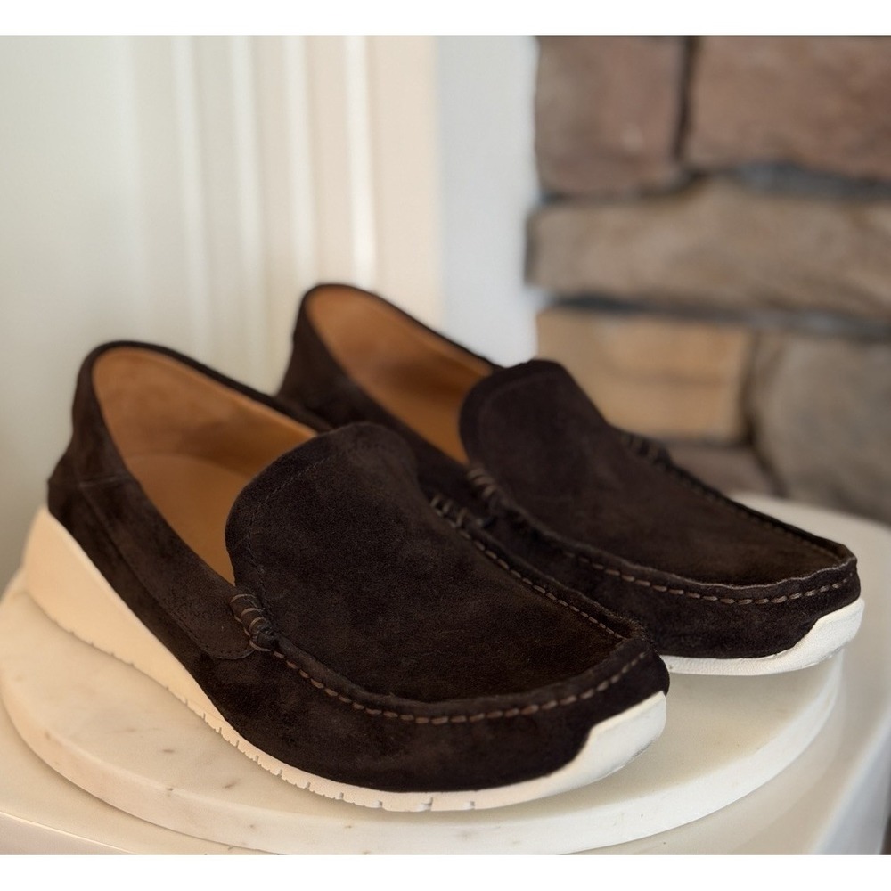 OluKai Ka'a Loafer Men's Size 7 Dark Brown Italian Suede Slip On Shoes NWOB